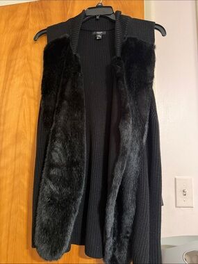 Alfani Woman Black Ribbed Knit Cardigan